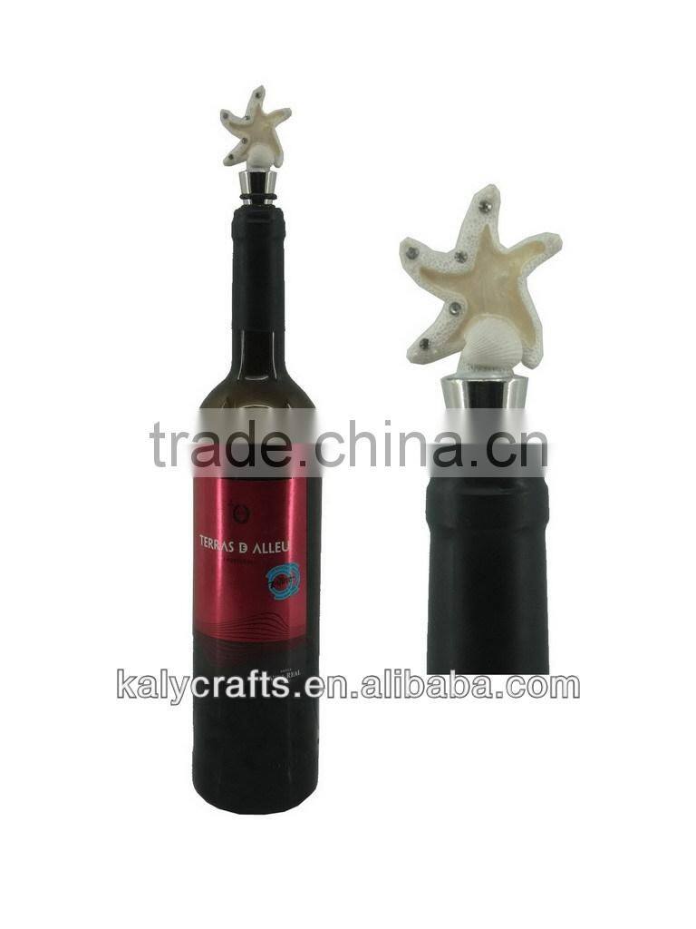 wedding gifts starfish and seashell with wine bottle stopper