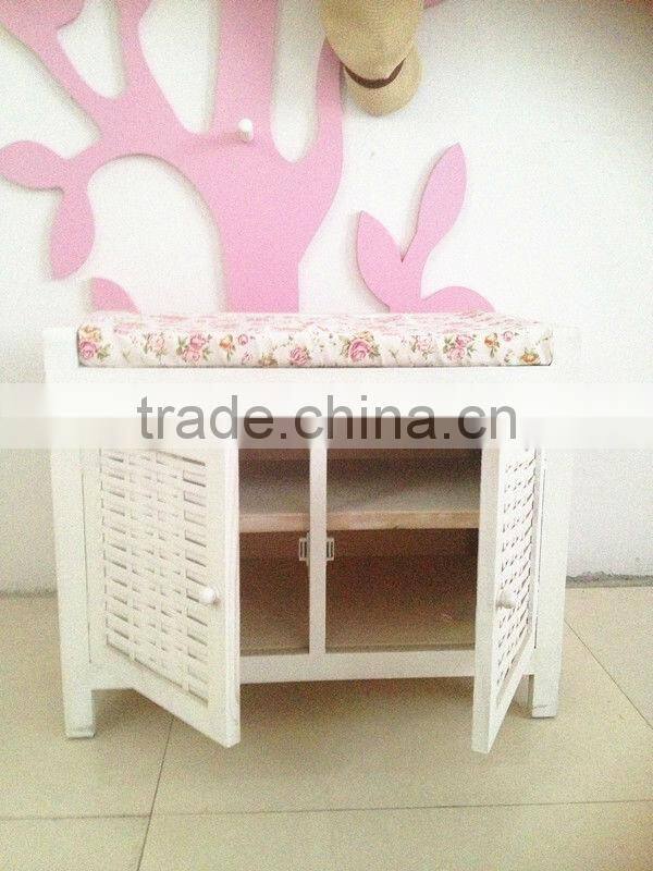 Garden Wood Stools For Shoes Korean Storage White Multifunctional Shoe Storage With Bench Modern Style