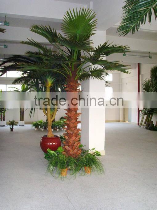 2015 hot sale high simulation artificial fiberglass palm tree for decoration