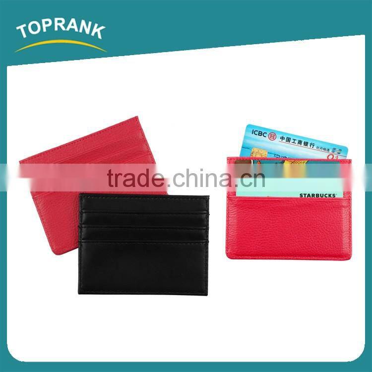 Toprank Factory Direct Sales Pocket Wallet Credit Sim Card Holder Pu Double Sided Slim Card Holder Wallet