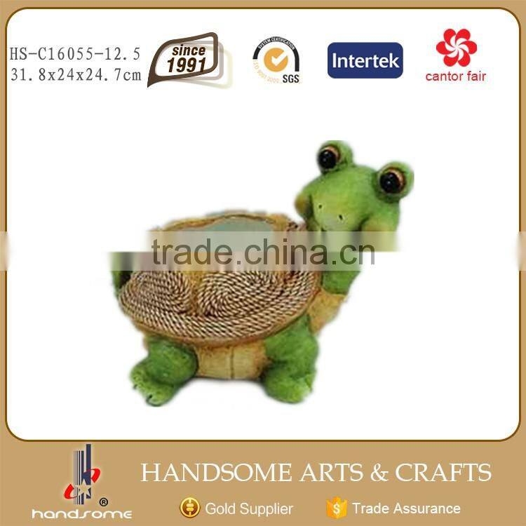 12.5 Inch Resin Outdoor Garden Decoration Animal Statue Frog Figurines Flower and Grass Plant Pot