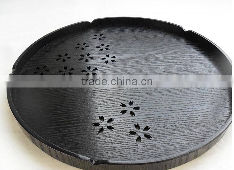 2015 multi shape wooden food tray plate,hollow home decoration tea tray