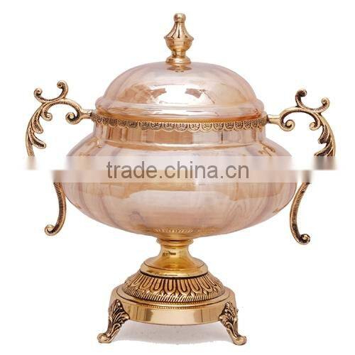 gold plated small candle stand