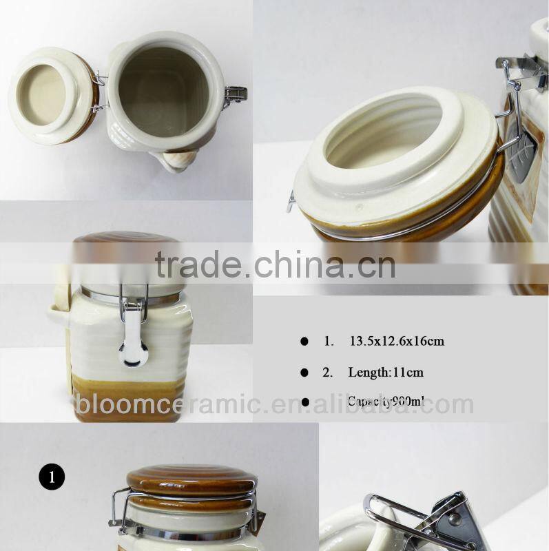 Handmade ceramic container for whlolesale