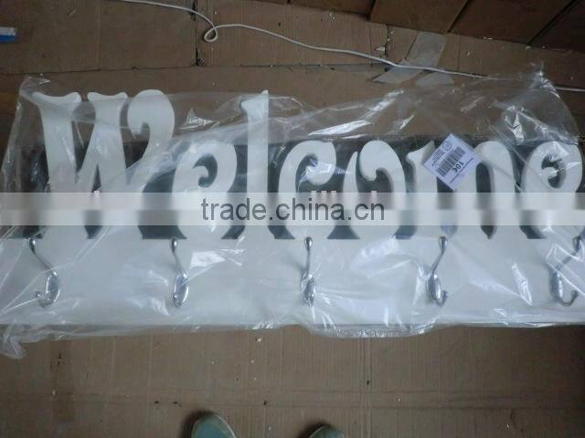 With Hooks Wood Wall Mounted Shelving