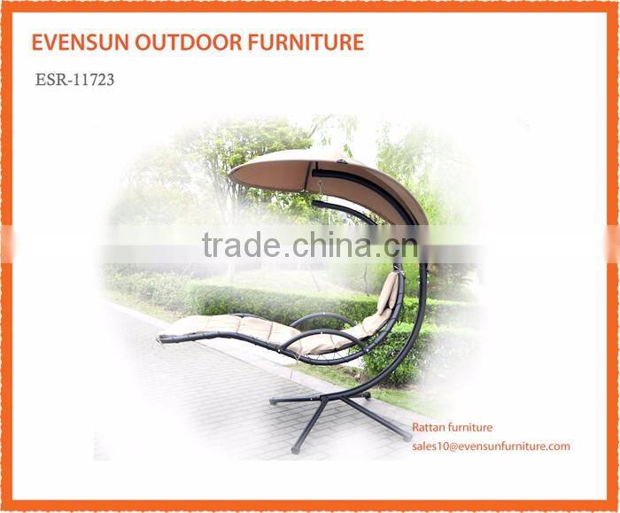 Charles Bentley Patio Outdoor Grey Rattan Hanging Swing Chair With Cushion