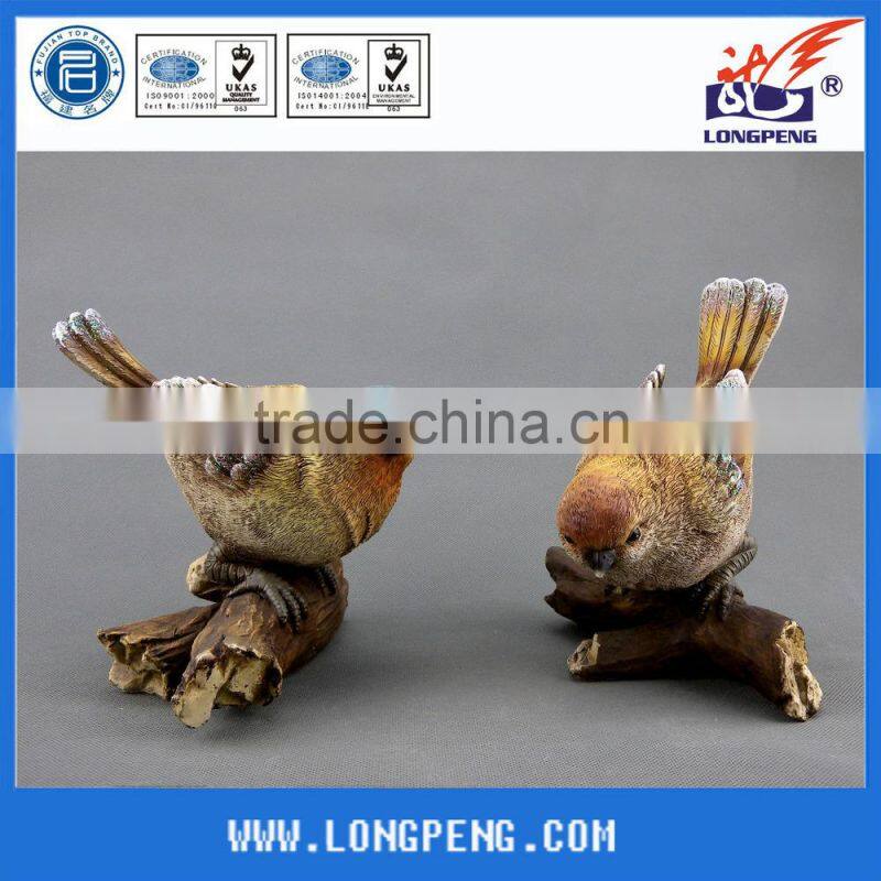 White Polyresin Bird for Garden Decoration & Indoor