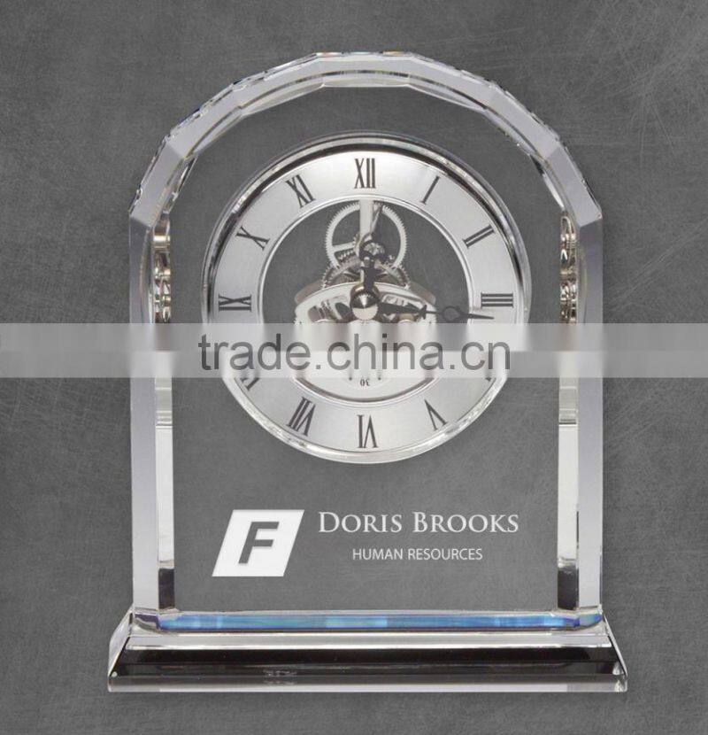 Roundness crystal table clock for home decoration