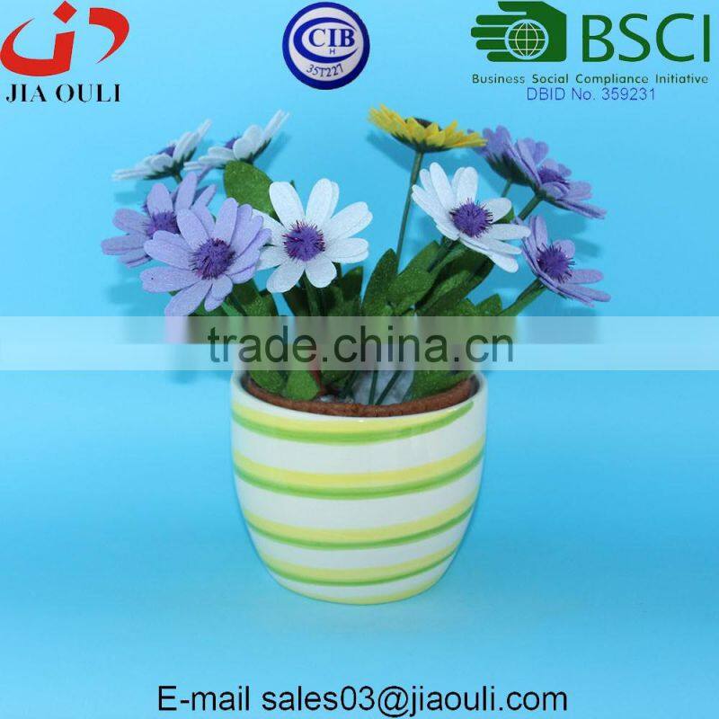 Cheap Ceramic pots for plants, planter pot with saucer