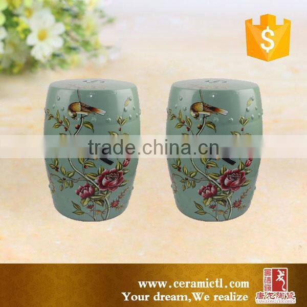 Jingdezhen facotry lime green garden stool