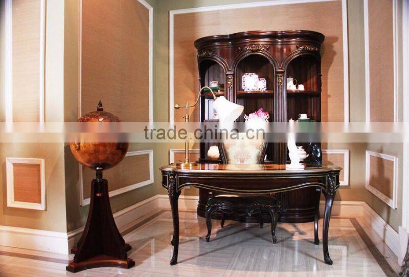 Classical Luxury Italian Design Solid Wood Office Table with Artistic Marquetry Decor for CEO Manager Room BF12-04244c