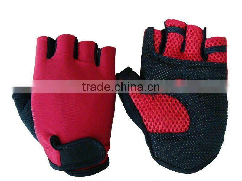 Half finger knitted fabric bike glove
