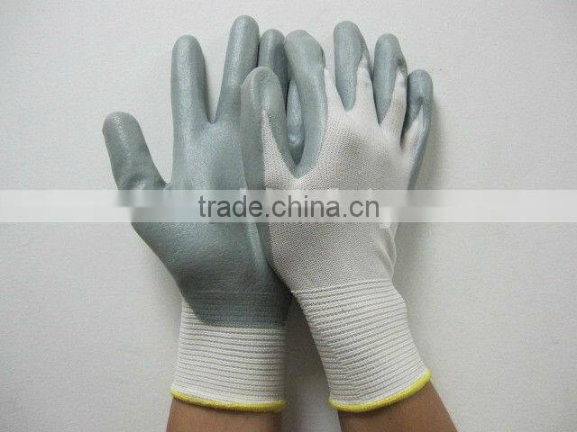 DDSAFETY Hot Sale Luva Nitrilo Revestido Grey Nitrile Coating Safety Gloves