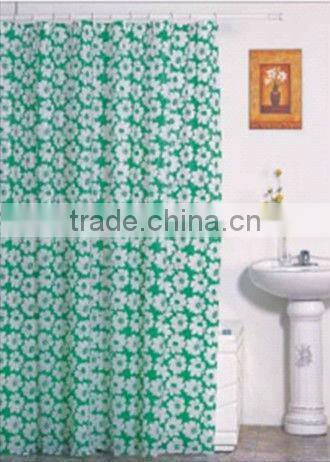 Print PEVA shower curtain and bath accessory