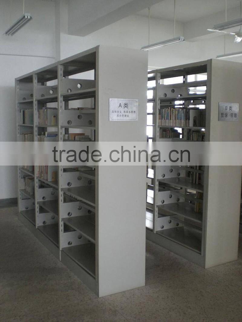 Popular 6 Layers School Library furniture Steel Book Store Shelves/Double Side Bookshelf