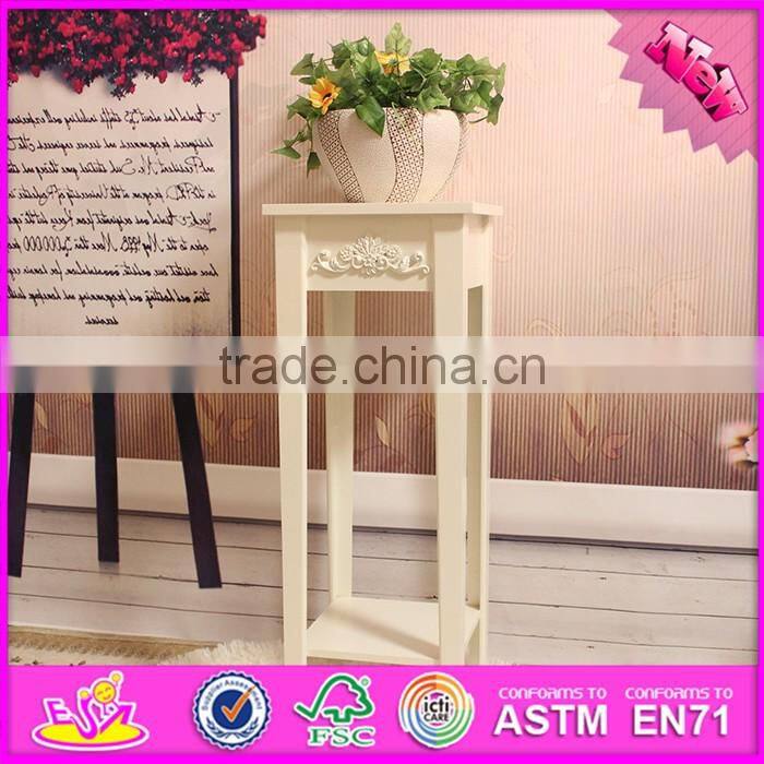 2016 Top fashion 2 tier white wooden flower stand W08H055