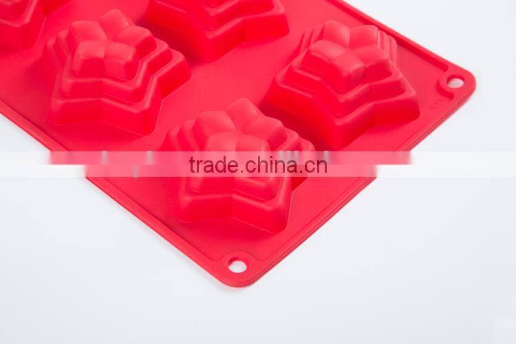 New design Five-pointed star silicone bakeware mold,pastry tools,cupcake cake pan mold