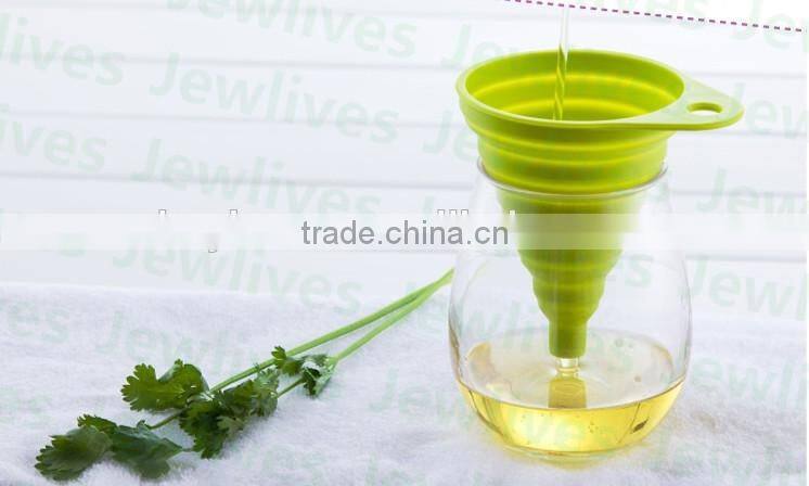 Cooking funnel food grade kitchen silicone rubber funnel silicone foldable funnel
