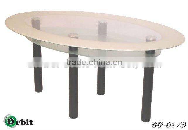Modern furniture metal legs kitchen table, round glass dining table