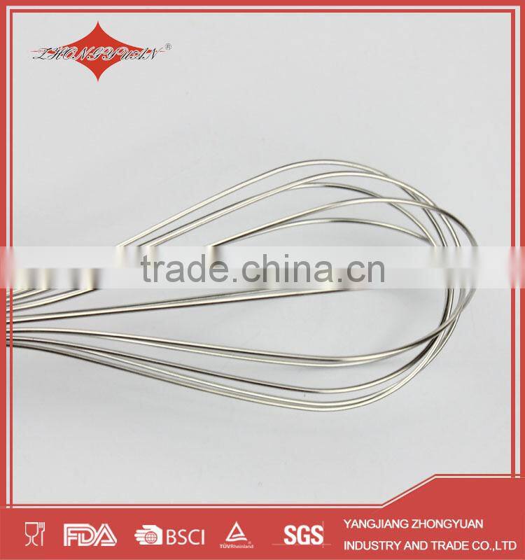 10" high quality stainless steel manual egg beater whisk for kitchen tools