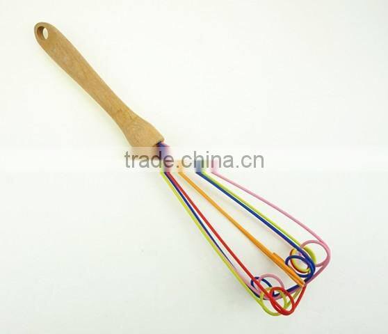 13009 Silicone Whisk with wooden handle