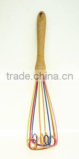 13009 Silicone Whisk with wooden handle