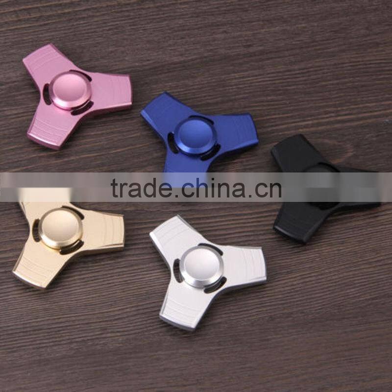 2017 hot Aluminum Hand Spinner Tri Fidget Finger Fingertip Gyro Desk Toy EDC Kids Adult