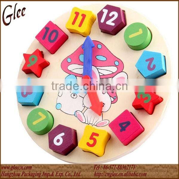 Wooden digital time wall clock for kids