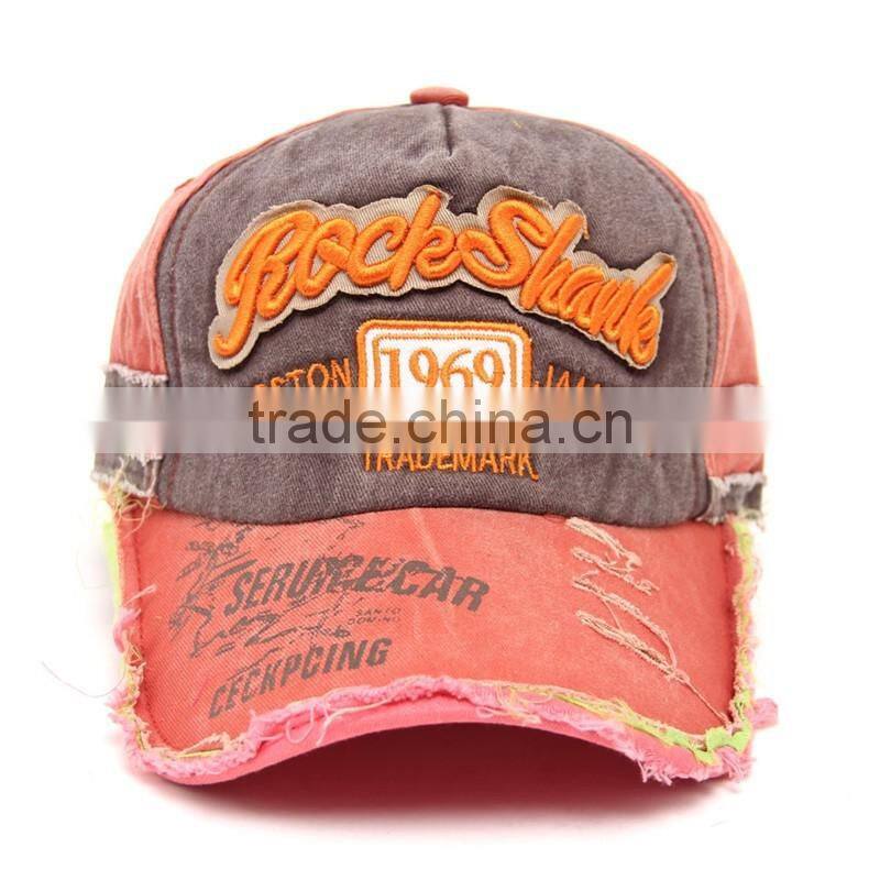 New Style Distressed Washed Denim Sport Cap With Your Own Design
