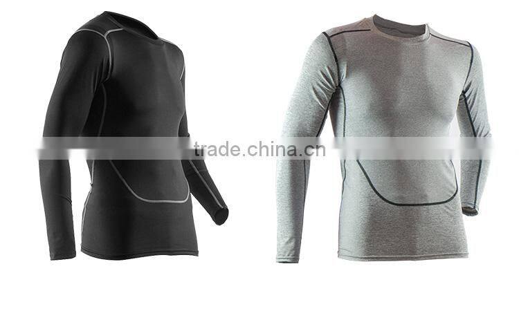 Polyster Spandex 2color blank gym running short sleeve compression custom t shirt