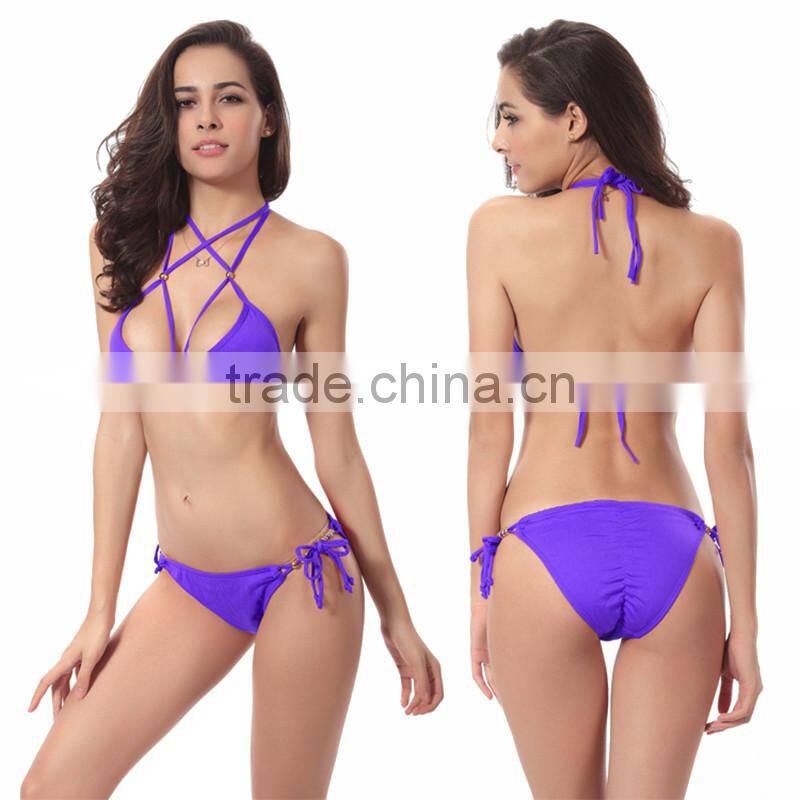 Custom hot fashion sexy lady bra and bikini swimsuit