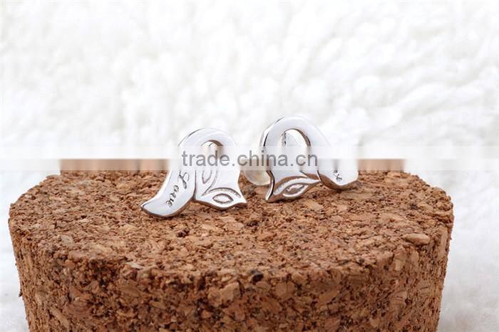 925 sterling silver fashion fox animal shape trendy latest earring stud
