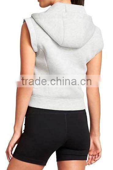 cheap price gray bomber vest manufacturer wholesale plain sleeveless hoodie for woman