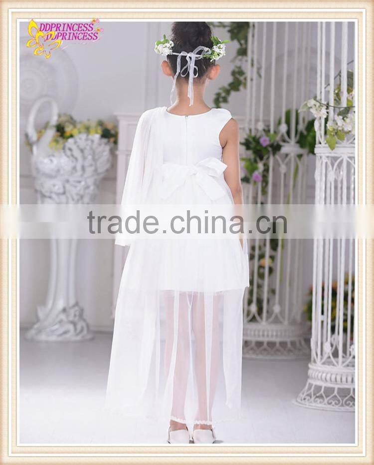 white color chiffon flower girl dress small clothing baby puffy flower girl dress