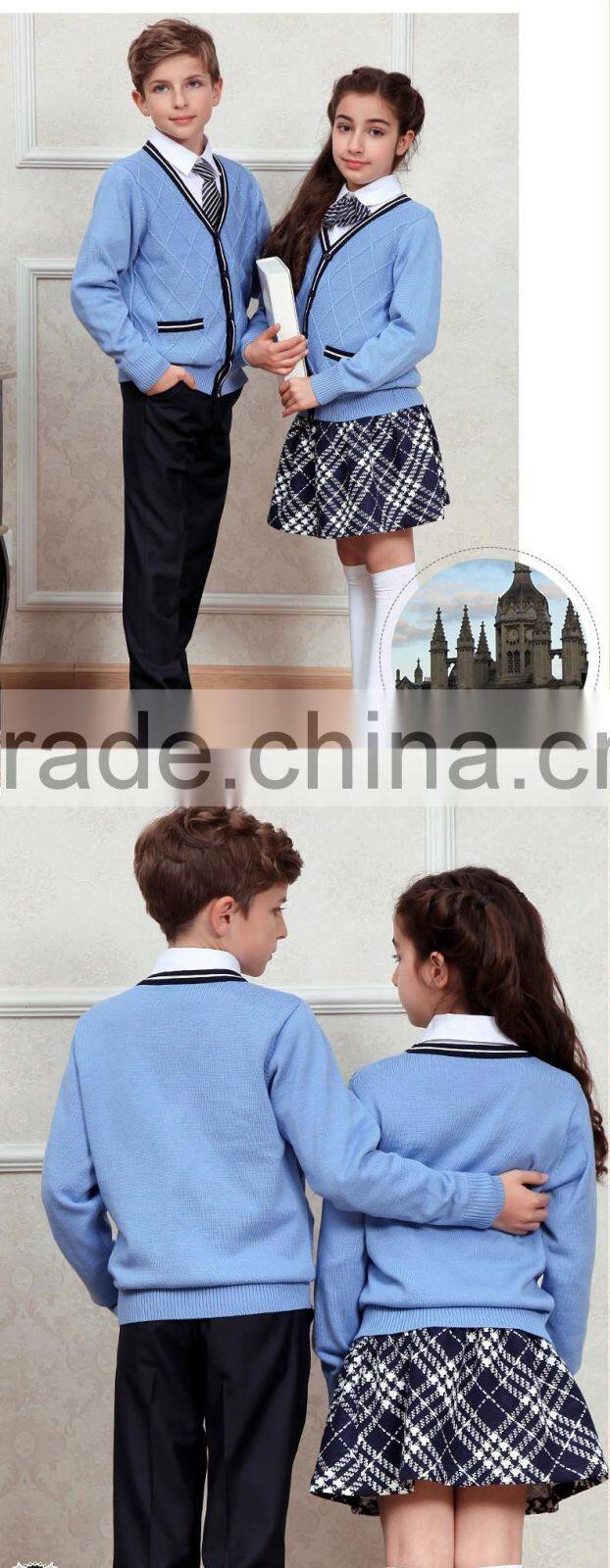 2017 new design Factory Price High Quality Children Primary School Uniform