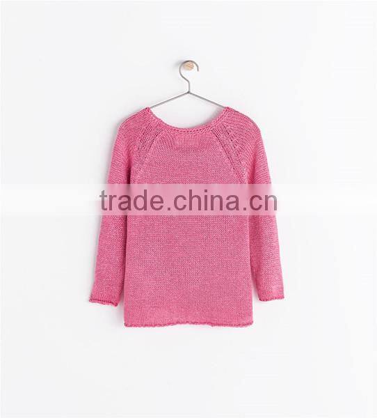 2014 Girl's lovely frills knitted pullover sweater