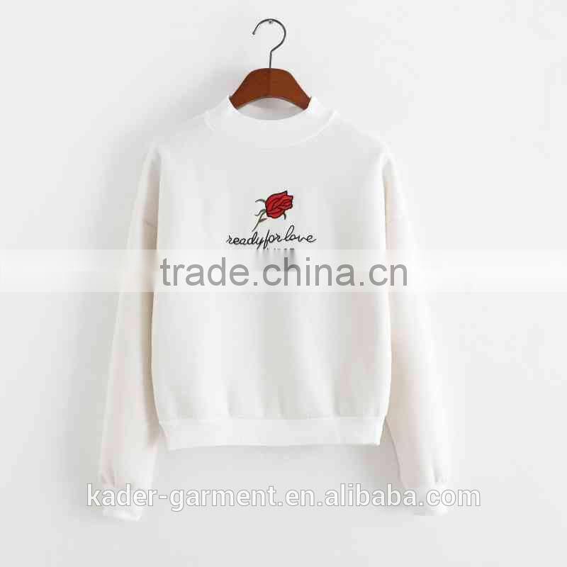 South Korea sweatshirt embroidery women's longsleeve sweatshirt cheap price
