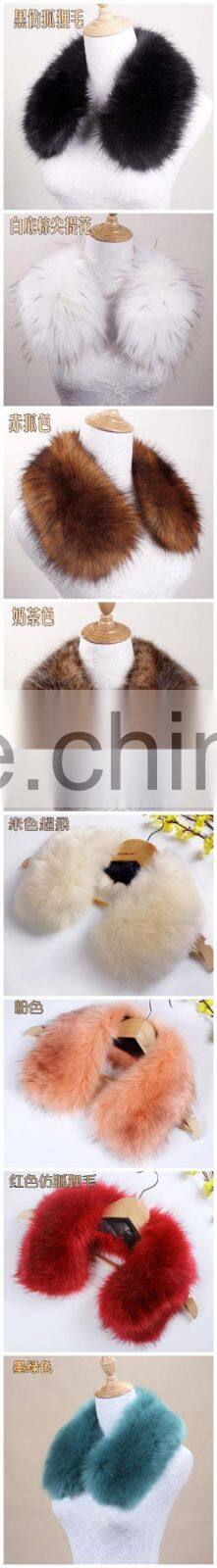 Hot Selling Fashion Style Winter Women Faux Fur Collar Scarf Fur Cap Fur Collar Winter Wrap Shrug forJackets