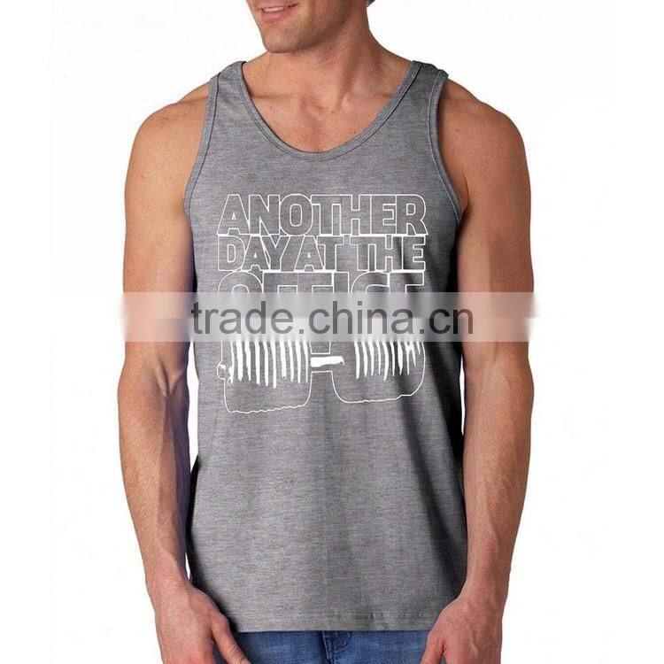 100% cotton custom design wholesale stringer mens tank top with printing