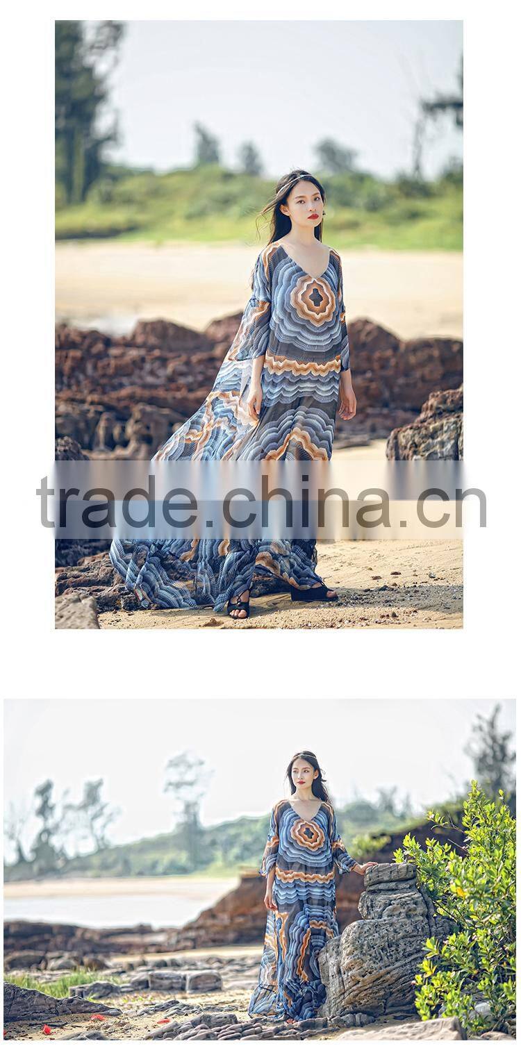 Z&M maxi beach dress ladis maxi dress floral maxi dress sleeveless