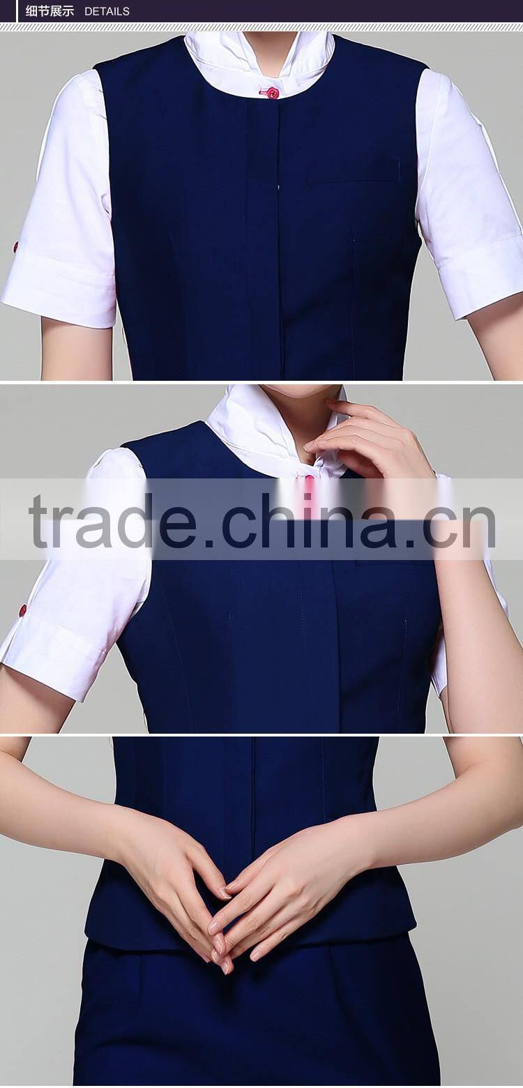 Juqian Custom Women Suits Airline Stewardess Uniform/factory price air hostess costume uniform/ air stewardess uniform