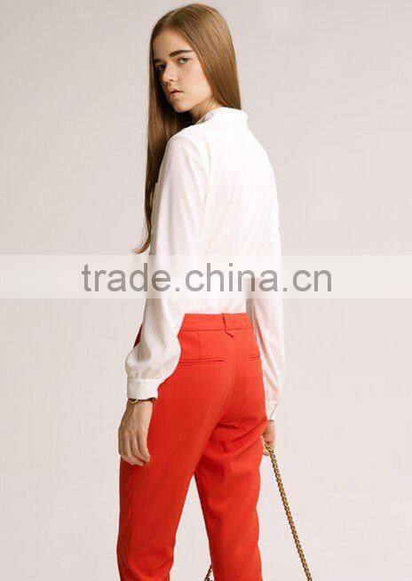 2013 women long sleeve white formal shirts