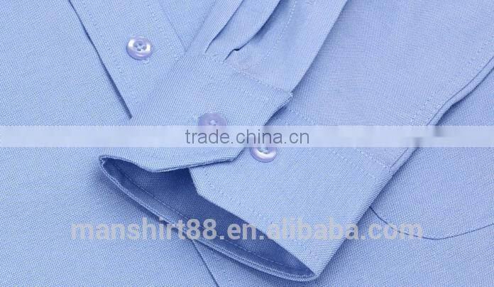 2017 latest long sleeve full cotton light blue button down oxford shirt