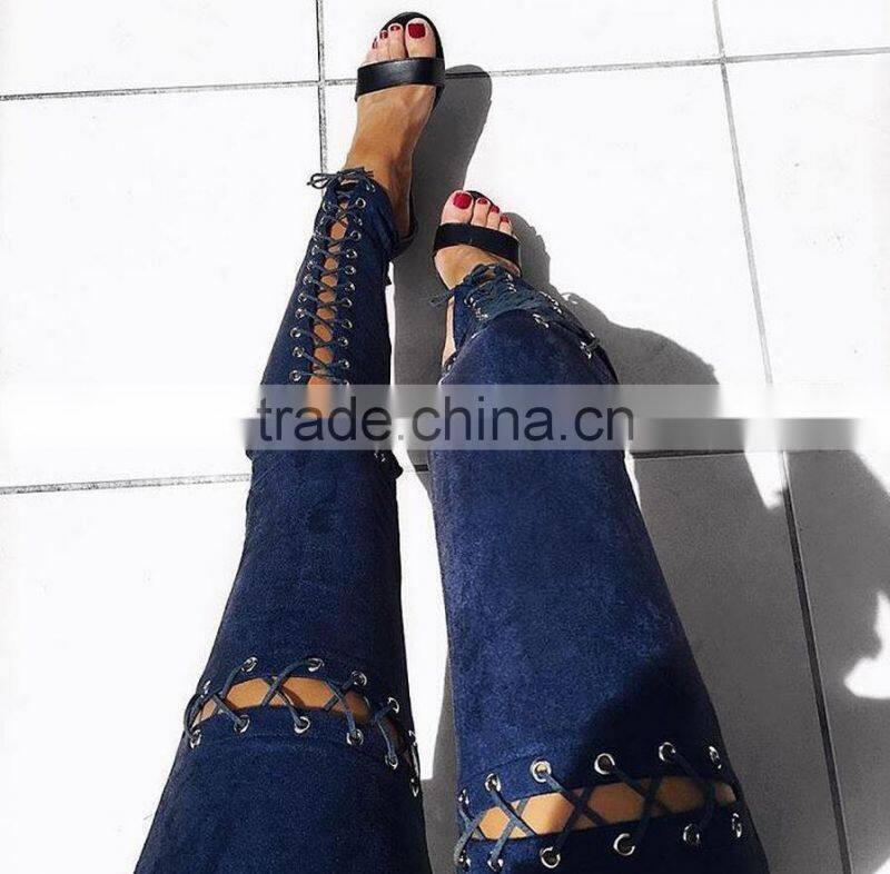 2017 Latest Sexy straps leggings pants for women