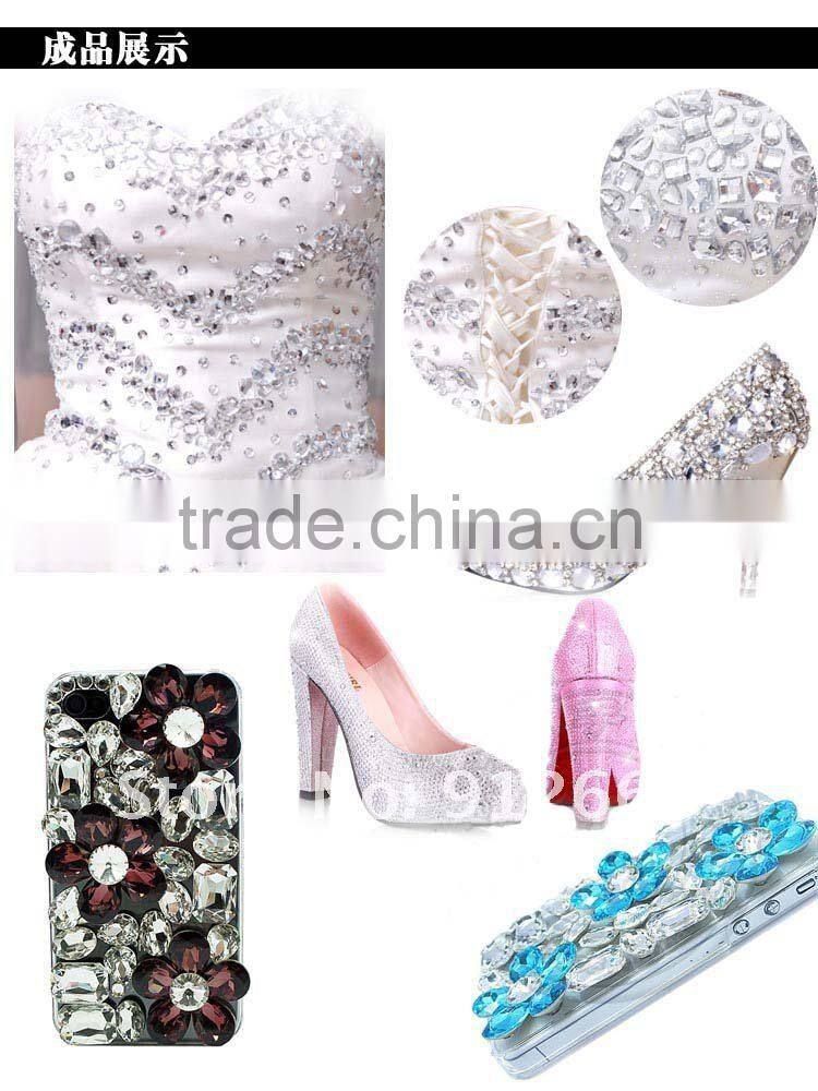 crystal sector shape sew on rhinestone wedding dress,dance dress,shoes accessory