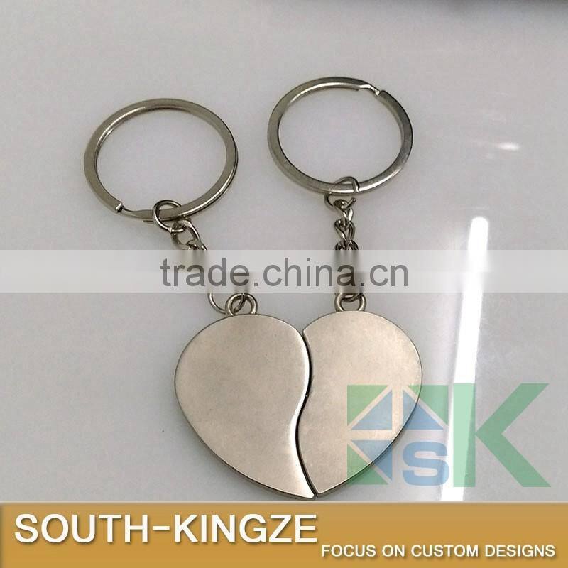 Girl Boy Alluminum Alloy Half Hearts Keychain