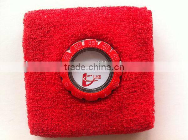 red solid number sweatband sports wristband