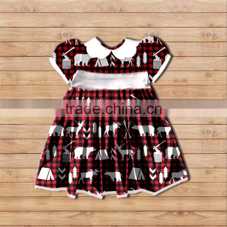 Children's summer printed with beautiful pattern of short sleeves lovely cotton wholesale skirt