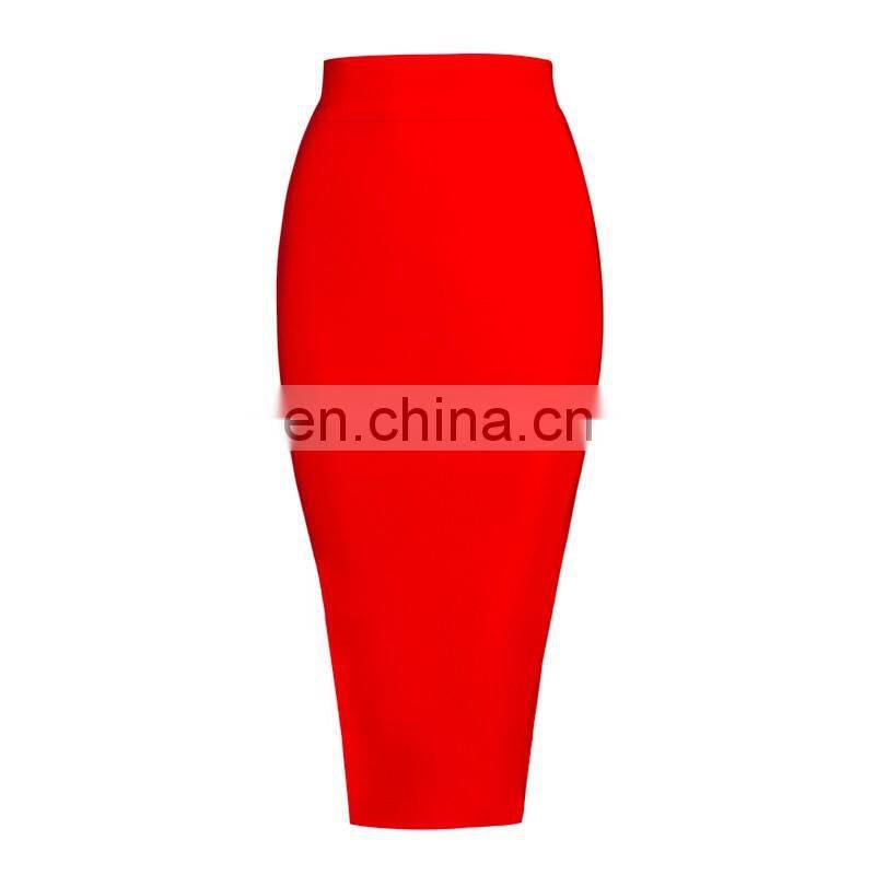 AMIGO 2017 new design red midi slit bodycon bandage dress tight pencil skirt for working women wholesale