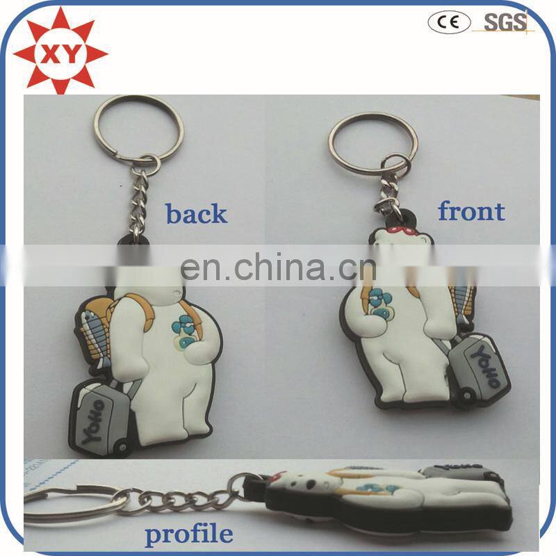 Wholesale cheap pvc rubber keychain with flourescence color
